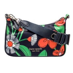 Kate Spade The Little Better Sam Daisy Vines Nylon Floral Crossbody EUC